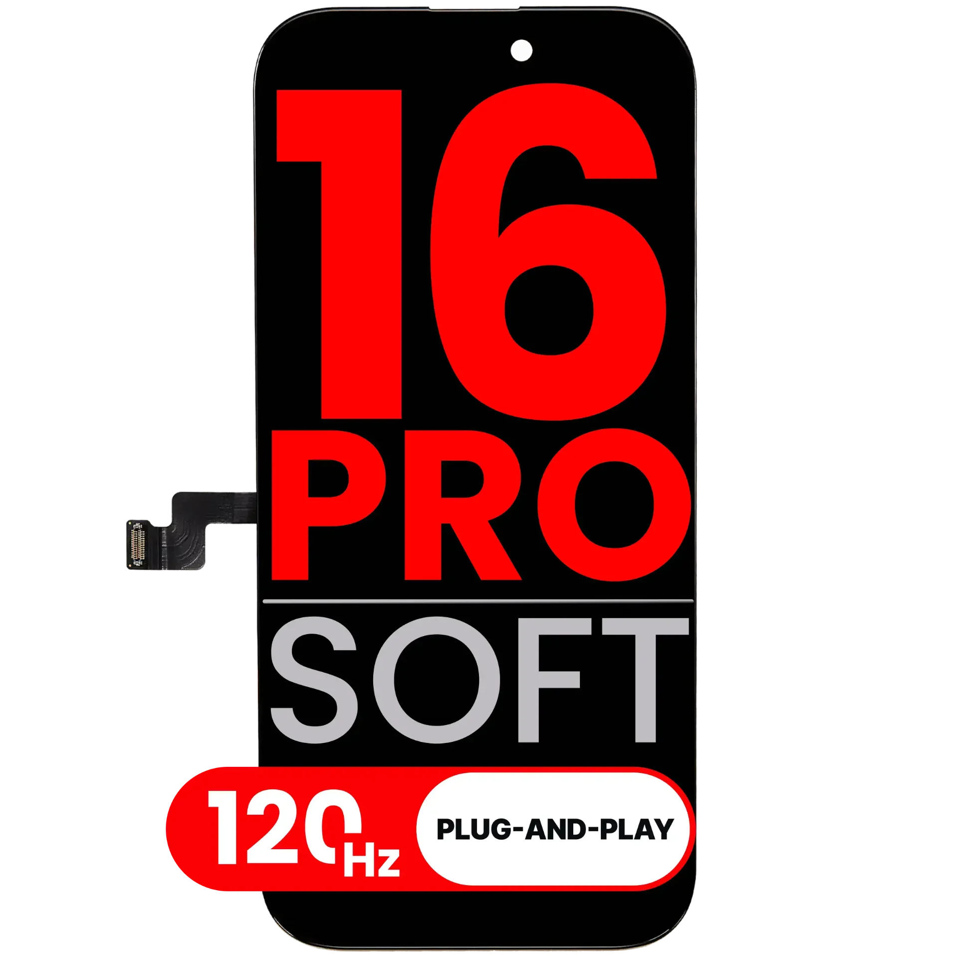 OLED Assembly Compatible For iPhone 16 Pro (Aftermarket Plus: Soft 3.0) (120HZ)