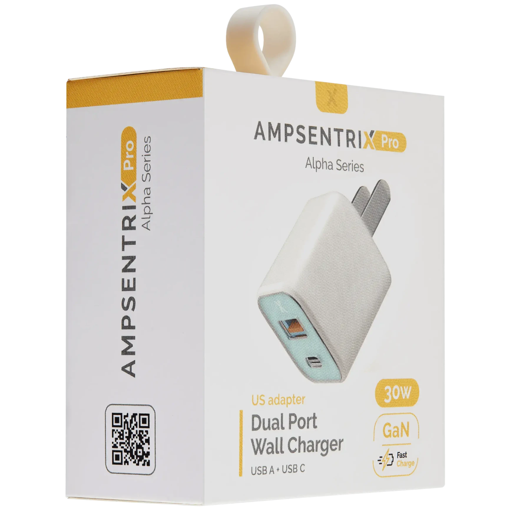AmpSentrix Pro 30W 2-in-1 USB-C / USB-A GaN Wall Adapter (Teal) 2