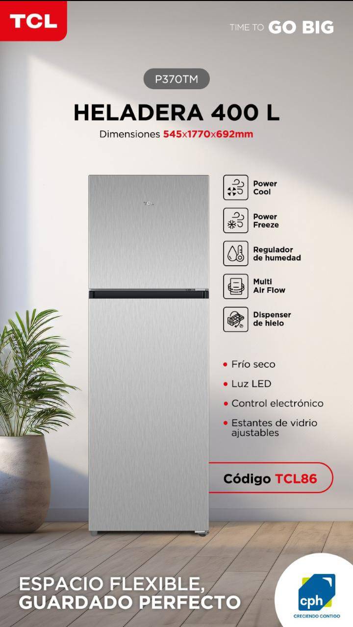 HELADERA 400 LITROS gris